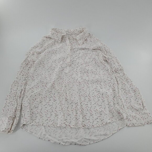 Cosmic Blue Love Woman's XL Long SleeveButton Up White‎ Shirt Rayon 100% - Picture 1 of 5